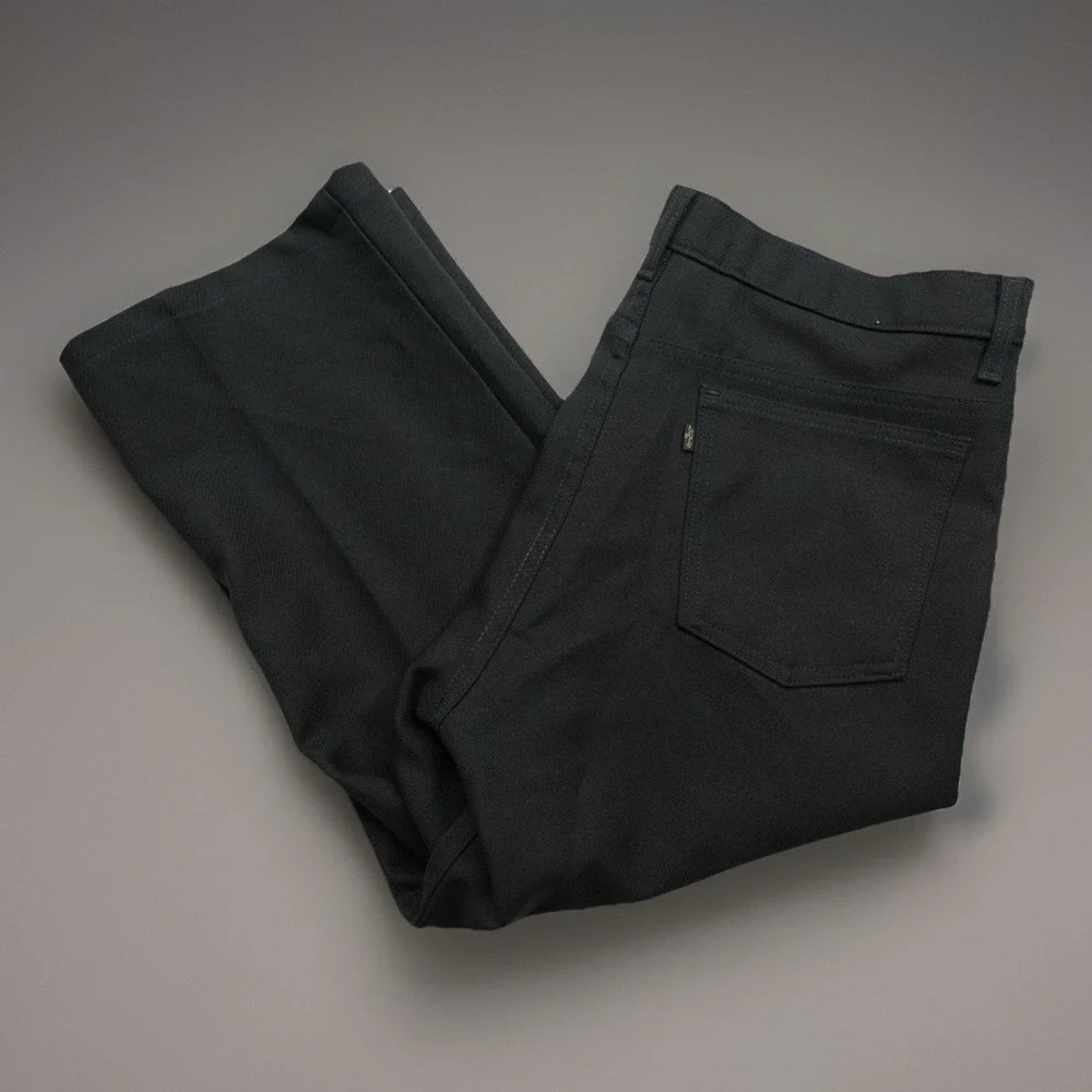 Vintage Levi's Sta-Prest Pants Mens 39X22 Black Polyester 90s VTG Black gold tab
